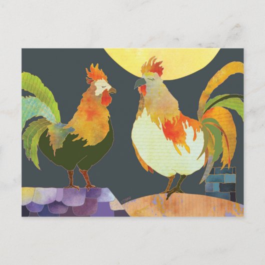 Handbediende roosters briefkaart (Voorkant)
