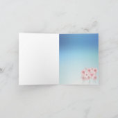 Handbediende roze bloemen notiecard kaart (Binnen)