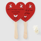 Handbediende ventilator - Rode Pride Wedding Keepo Handwaaier (Voorkant en achterkant)