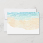 Handbediende Waterverf Beach Wedding RSVP (Achterkant)
