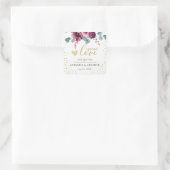 Handbeenderster met vuurwapenbloemen goudglitter vierkante sticker (Tas)