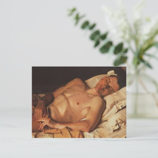 Handbeige slaapstand briefkaart (Staand voorkant)