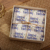 Handbelettering Dusty Blue Gepersonaliseerd Verjaa Tissuepapier