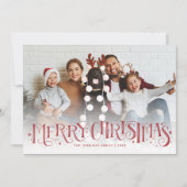 Handbelettering Vrolijk Kerstfeest Rode Vakantie K Aankondiging (Voorkant)