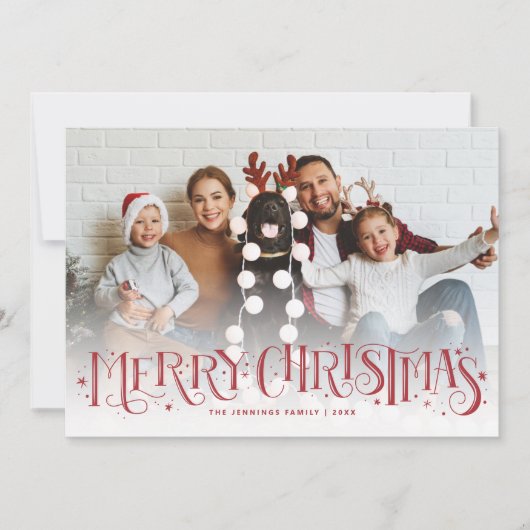 Handbelettering Vrolijk Kerstfeest Rode Vakantie K Aankondiging (Voorkant)