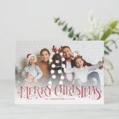 Handbelettering Vrolijk Kerstfeest Rode Vakantie K Aankondiging (Staand voorkant)