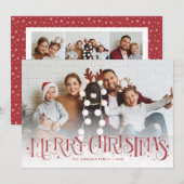 Handbelettering Vrolijk Kerstfeest Rode Vakantie K Aankondiging (Voorkant / Achterkant)