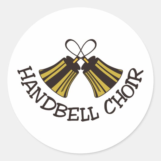 Handbell Choir Ronde Sticker (Voorkant)