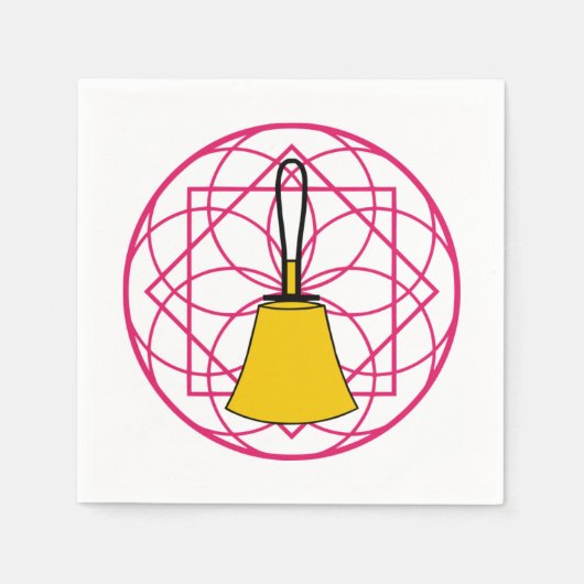 Handbell Cocktail Napkin - Bell Mandala Servet (Voorkant)