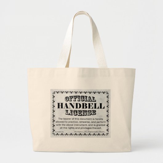 Handbell-licentie Grote Tote Bag (Voorkant)