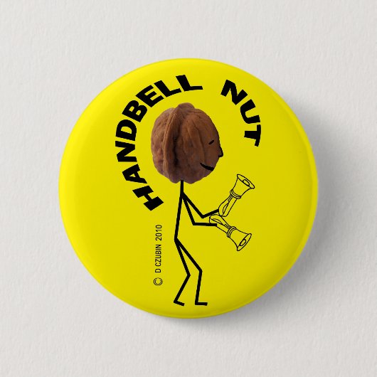 Handbell Nut Ronde Button 5,7 Cm (Voorkant)