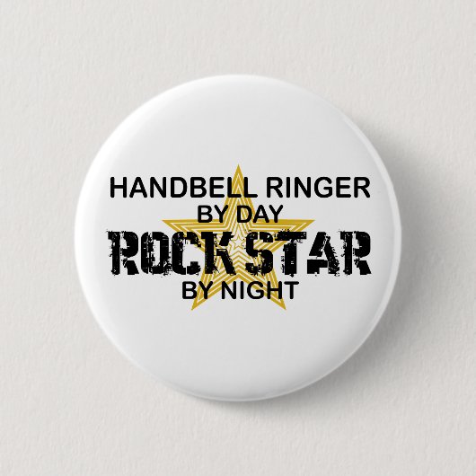 Handbell RInger Rock Star by Night Ronde Button 5,7 Cm (Voorkant)