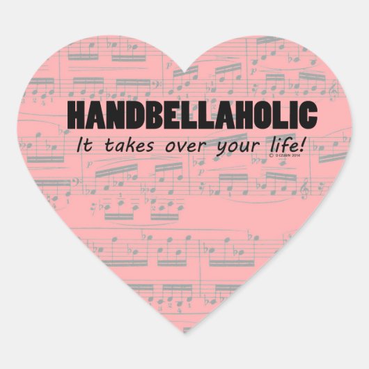 Handbellaholic Life Heart Sticker (Voorkant)