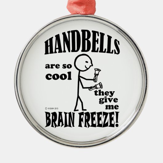 Handbellen, Brain Freeze Metalen Ornament (Voorkant)
