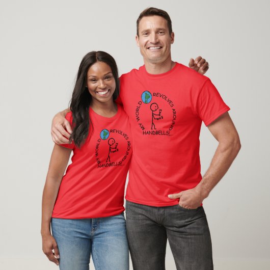 Handbells - de Wereld revolt rond T-shirt (Unisex)