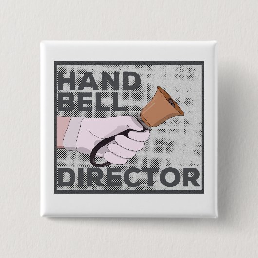 Handbells Director Vierkante Button 5,1 Cm (Voorkant)