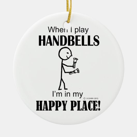 Handbells Happy Place Keramisch Ornament (Voorkant)