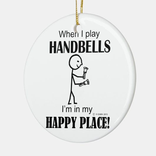 Handbells Happy Place Keramisch Ornament (Links)