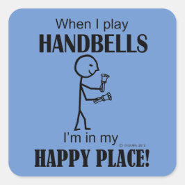 Handbells Happy Place Square Sticker