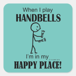 Handbells Happy Place Square Sticker