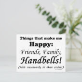 Handbells maken me gelukkig briefkaart (Staand voorkant)