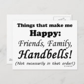 Handbells maken me gelukkig briefkaart (Voorkant / Achterkant)