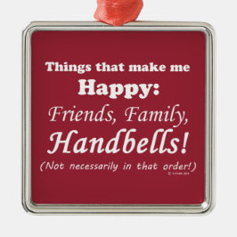 Handbells maken me gelukkig metalen ornament