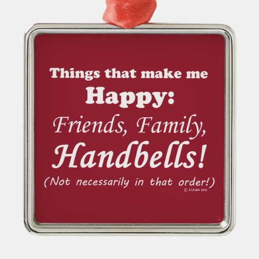 Handbells maken me gelukkig metalen ornament (Voorkant)