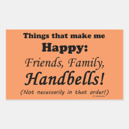 Handbells maken me gelukkig rechthoekige sticker