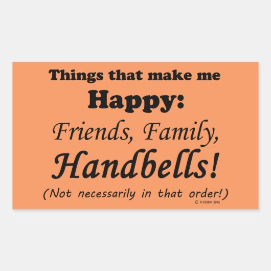 Handbells maken me gelukkig rechthoekige sticker (Voorkant)