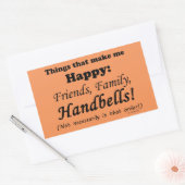 Handbells maken me gelukkig rechthoekige sticker (Envelop)