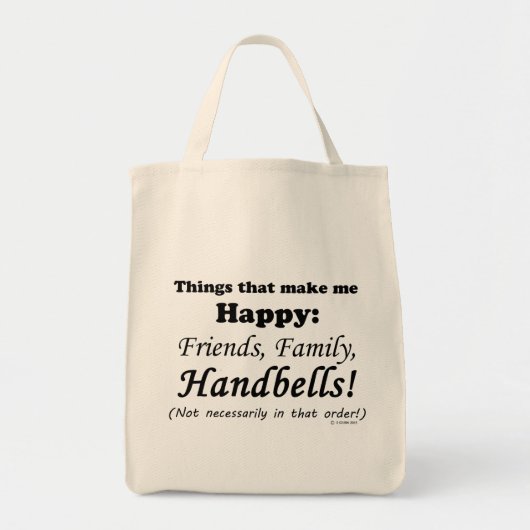 Handbells maken me gelukkig tote bag (Voorkant)