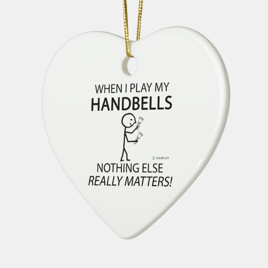 Handbells niets anders keramisch ornament (Links)