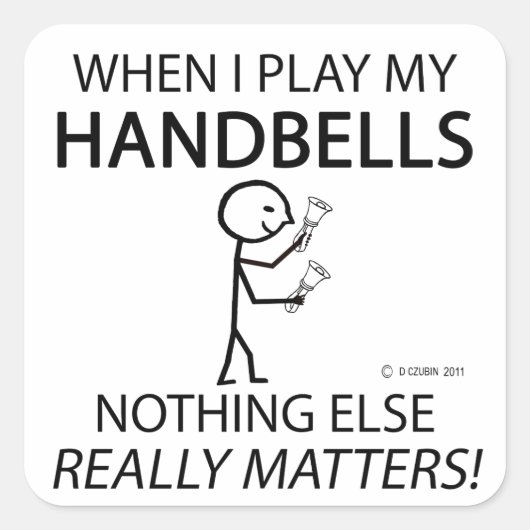 Handbells niets anders vierkante sticker (Voorkant)