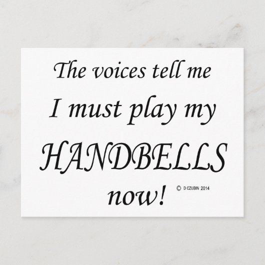 Handbells stemmen zeggen dat ze moeten spelen briefkaart (Voorkant)