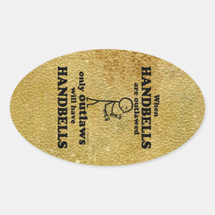 Handbells Verboden Ovale Sticker