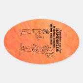 Handbells Zombie Explode Oval Sticker (Voorkant)