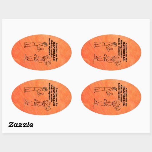 Handbells Zombie Explode Oval Sticker (Vel)