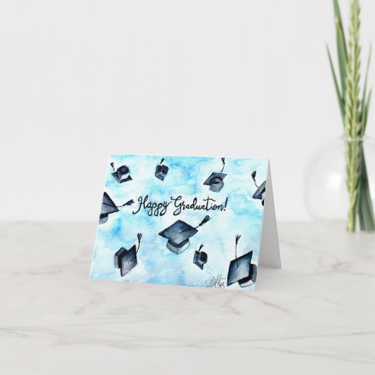 Handbeschilderd afstuderen voor waterverf notitiekaartje (Voorkant)