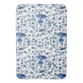 Handbeschilderd blauw en wit Chinoiserie Floral St Badmat (Voorkant Verticaal)