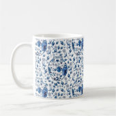 Handbeschilderd blauw en wit Chinoiserie Floral St Koffiemok (Links)