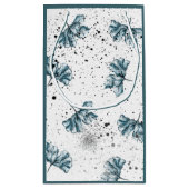 Handbeschilderd blauw Floral Klein Cadeauzakje (Achterkant)