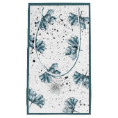 Handbeschilderd blauw Floral Klein Cadeauzakje (Voorkant)