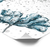 Handbeschilderd blauw Floral Perfect Poster (Hoek)