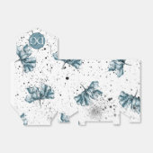 Handbeschilderd blauw Monogram Floral Bedankdoosjes (Uitgevouwen)