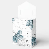 Handbeschilderd blauw Monogram Floral Bedankdoosjes (Geopend)