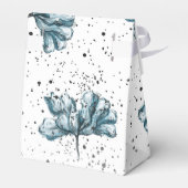 Handbeschilderd blauw Monogram Floral Bedankdoosjes (Achterkant)