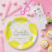 Handbeschilderd citroen roze Baby shower Papieren Bordje (Feest)