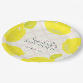 Handbeschilderd citroen roze Baby shower Papieren Bordje (Gekanteld)