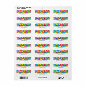 Handbeschilderd etiket met handbeschilderde waterv (Full Sheet)